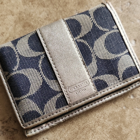 Coach Handbags - Coach Brown And Gold Card Wallet